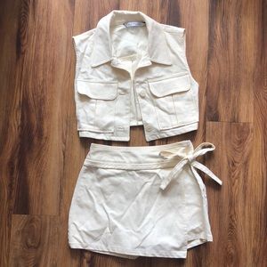 ZARA denim shirt suit
